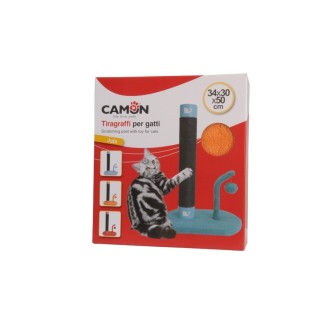 Scratching post in jute and moquette 34x30x50h cm with toy orange. Scratching post in jute and moquette 34x30x50h cm with toy orange.